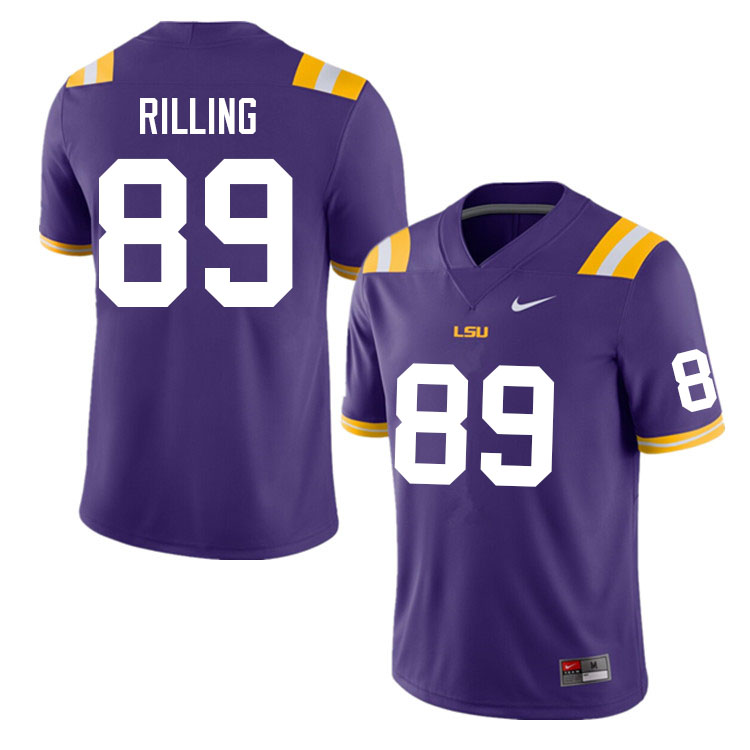 Men #89 Jack Rilling LSU Tigers College Football Jerseys Sale-Purple